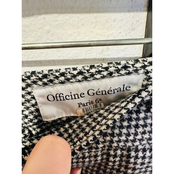 OFFICINE GÉNÉRALE Black White Houndstooth 100% Wool Celeste Pants size 42 - Picture 6 of 15